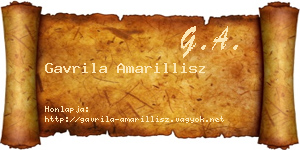 Gavrila Amarillisz névjegykártya